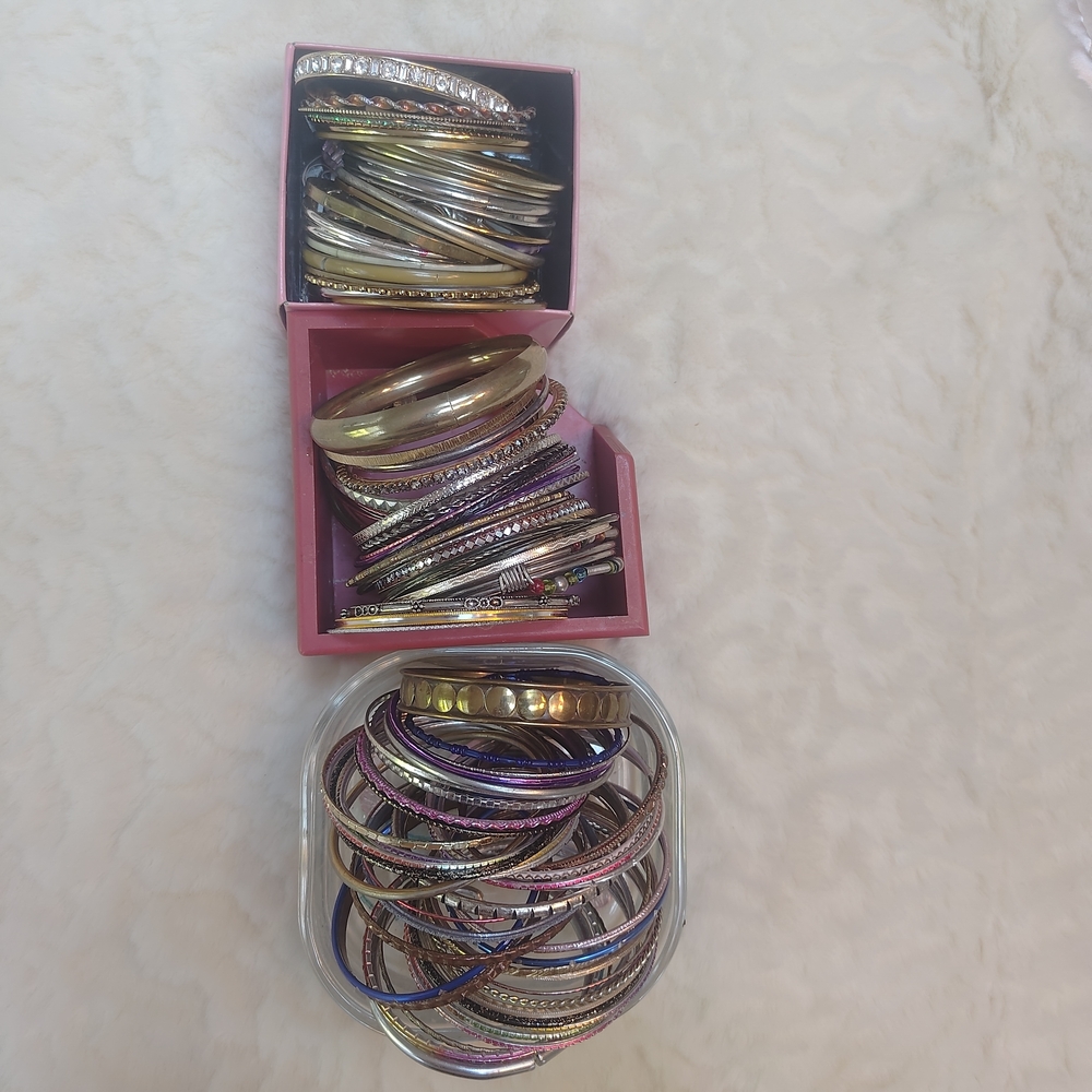 Elegant Gold and Silver Bangle Set